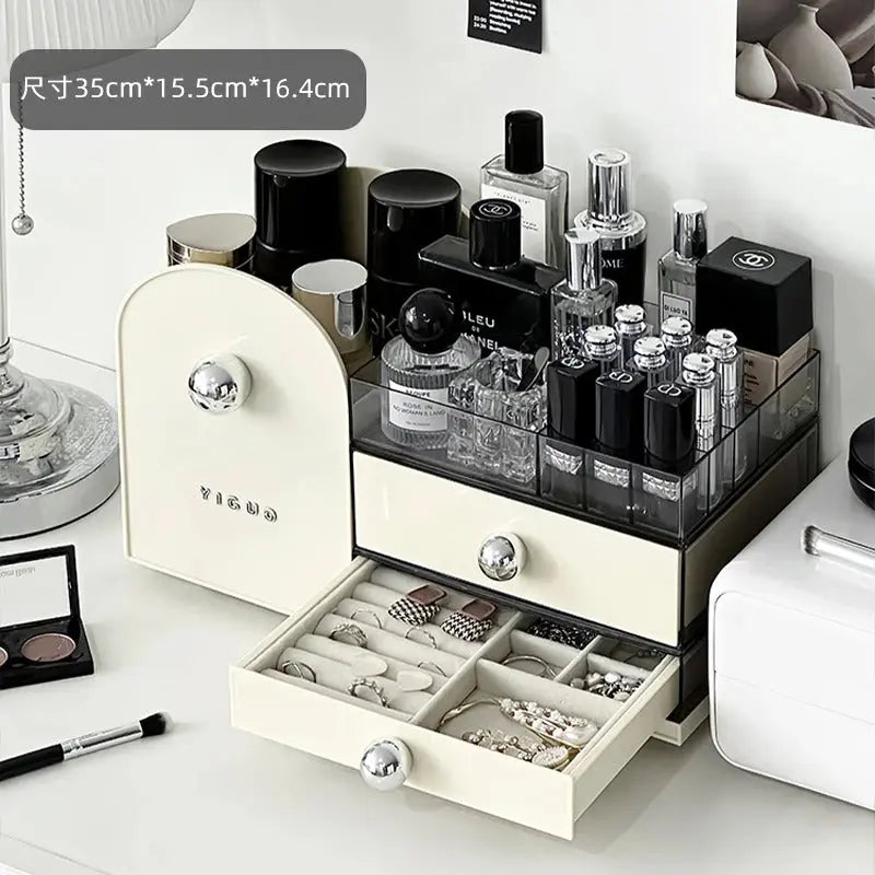 Luxury Cosmetic Organizer – Elegant Makeup Storage Box for Skincare, Jewelry & Vanity Essentials