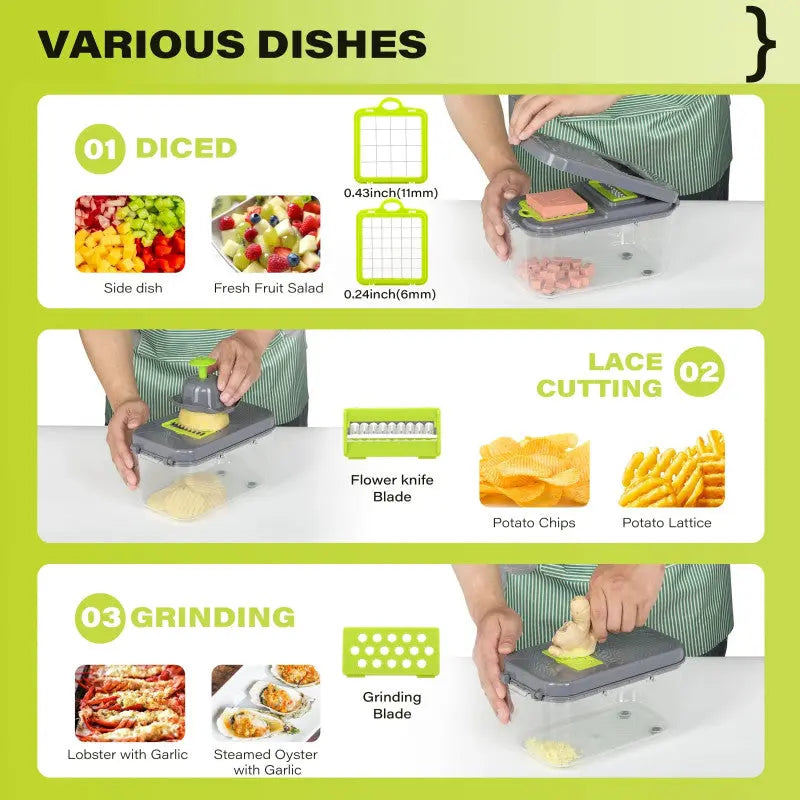 22 in 1 Mandoline Chopper – Multifunction Vegetable Cutter & Kitchen Slicer