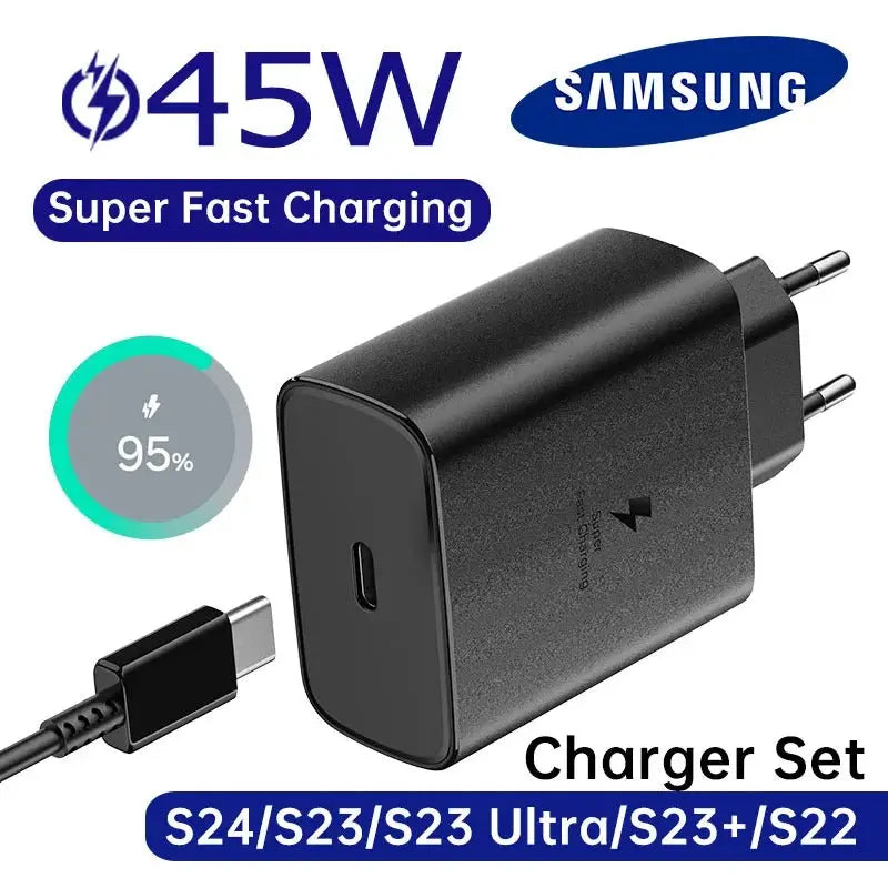 Samsung 45W Fast Charging Adapter – Super Fast USB-C Charger for Galaxy & Android Devices