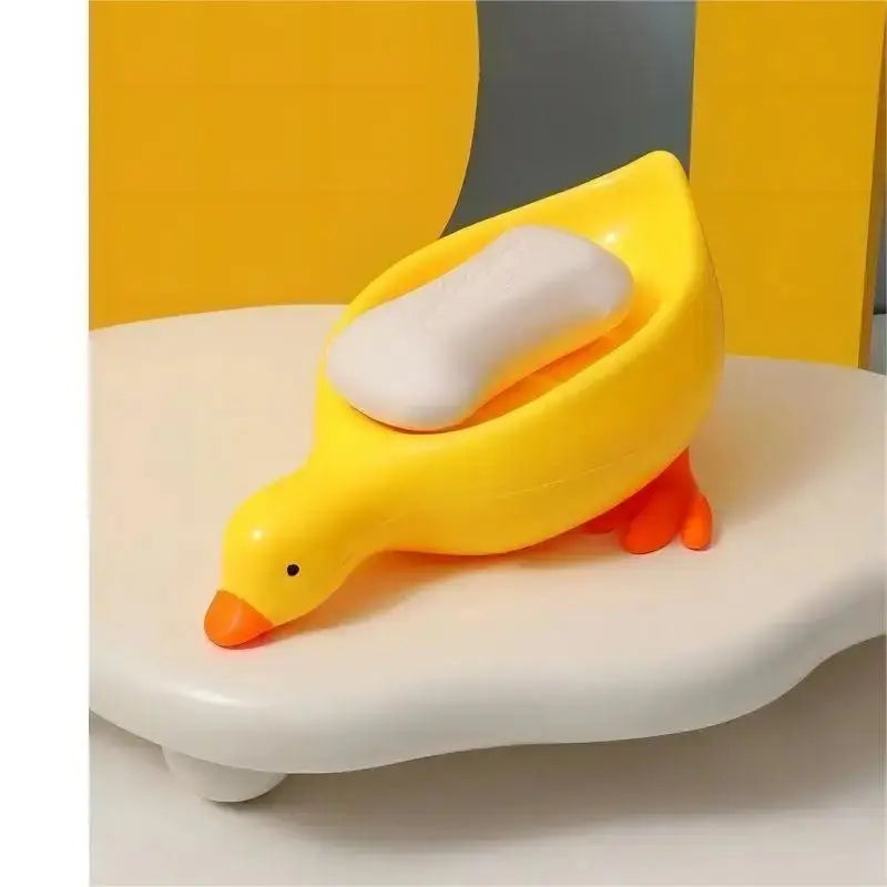 Duck Soap Holder – Cute Self-Draining Bathroom Soap Dish | Non-Slip Soap Storage Tray for Kitchen & Washroom