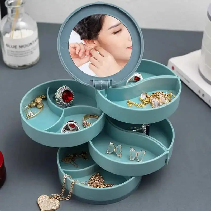 4 Layer Jewellery Organizer | Multi-Compartment Jewelry Storage Box for Women & Girls