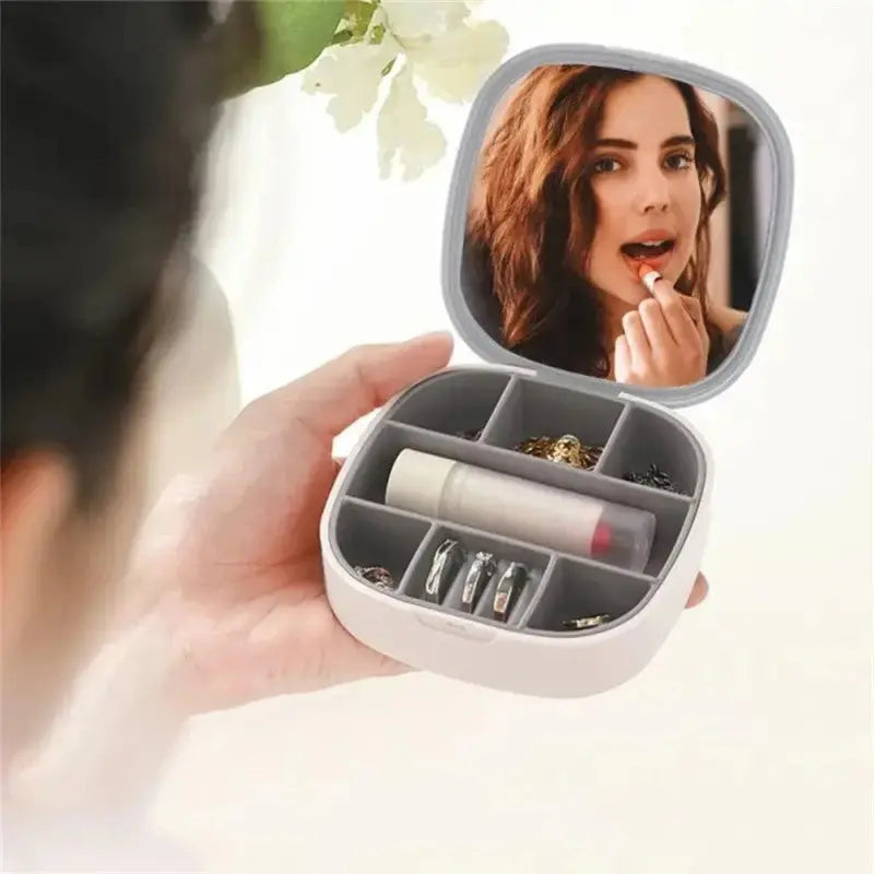Mini Plastic Jewelry Box | Compact Jewelry Storage Organizer for Rings & Earrings