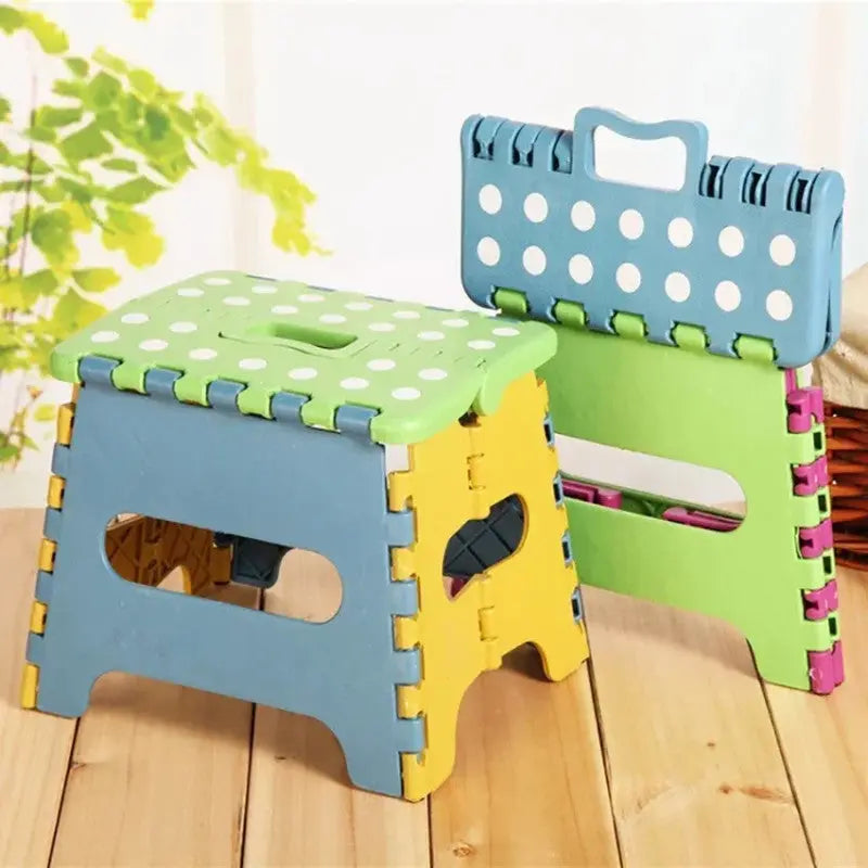 Folding Step Stool Plastic Chair – Durable, Easy Foldable (Random Colour)