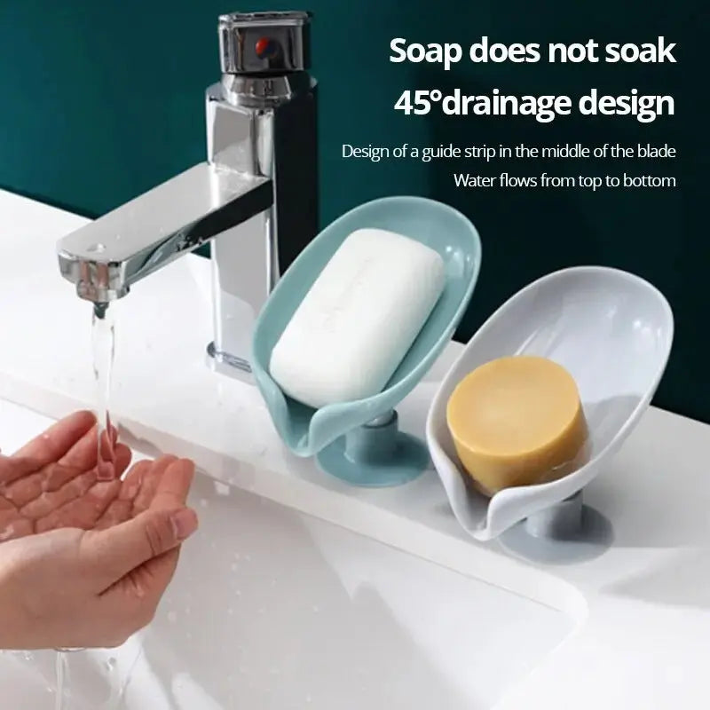 Hydraulic Soap Holder – Self-Draining Wall Mounted Soap Dish | No Drill Bathroom & Kitchen Organizer