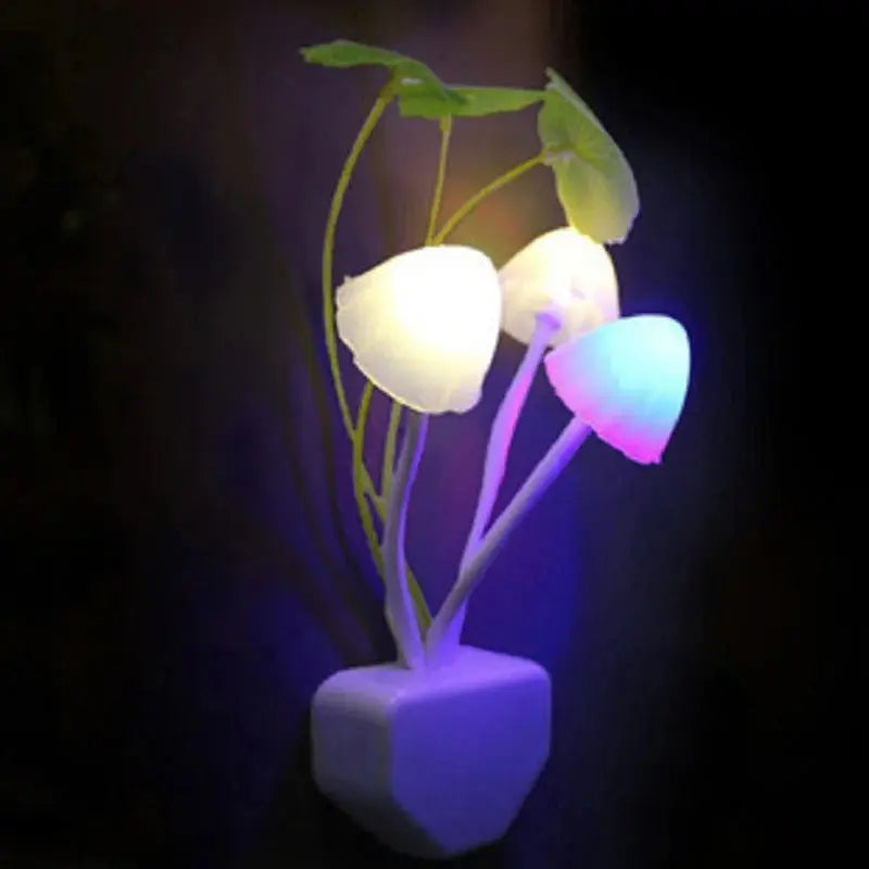 LED Mushroom Night Lamp with Automatic Sensor for Darkness | Color Changing Mesmerizing Lights