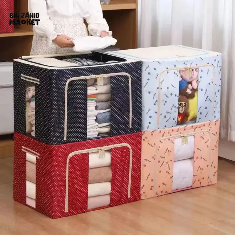 Clothes Storage Box – Oxford Cloth Blanket Storage Bag | Foldable Fabric Organizer for Wardrobe & Home Use