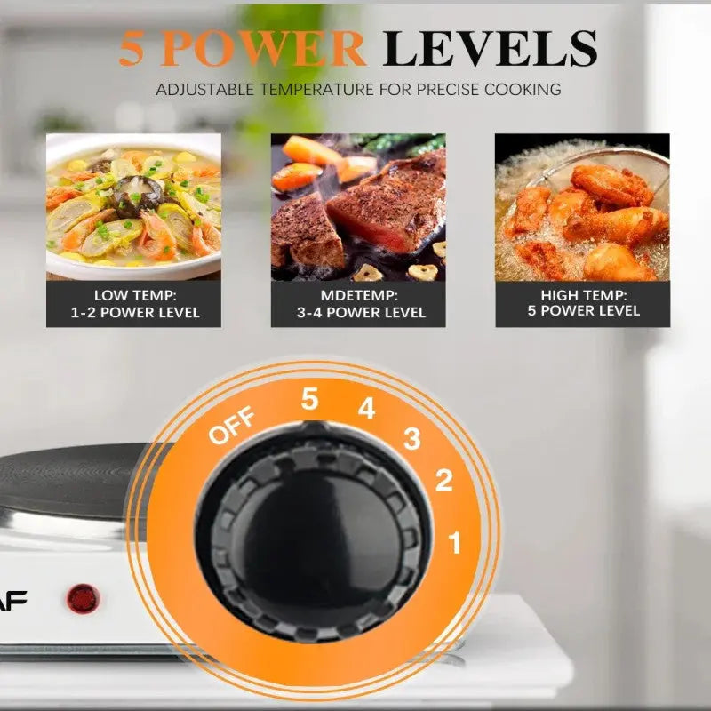 RAF Electric Stove & Hot Plate 1000W – Portable Single Burner Electric Cooker | Fast Heating Compact Kitchen Hot Plate for Home & Travel Use