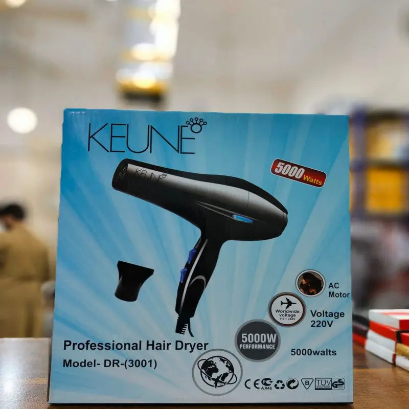 Keune Hair Dryer DR-3001 – Professional Electric Blow Dryer for Fast Drying & Salon-Style Hair Styling | Powerful & Lightweight Hair Dryer