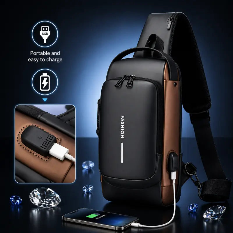 Black Cross Shoulder Fashion Sport Bag – Stylish & Durable Everyday Bag