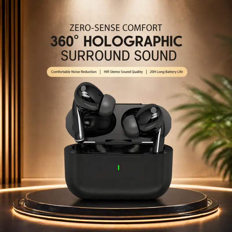AirPods Wireless Headset (Black) – Bluetooth Earbuds with HD Sound, Deep Bass & Mic