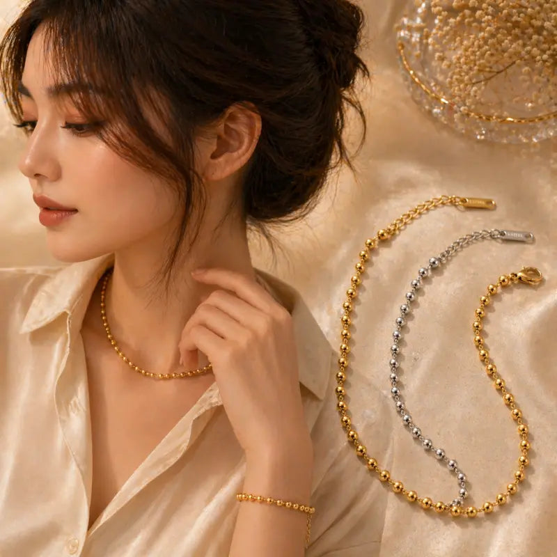 Ball Bracelet Jewelry | Stylish Gold Chain Bracelet for Women & Girls