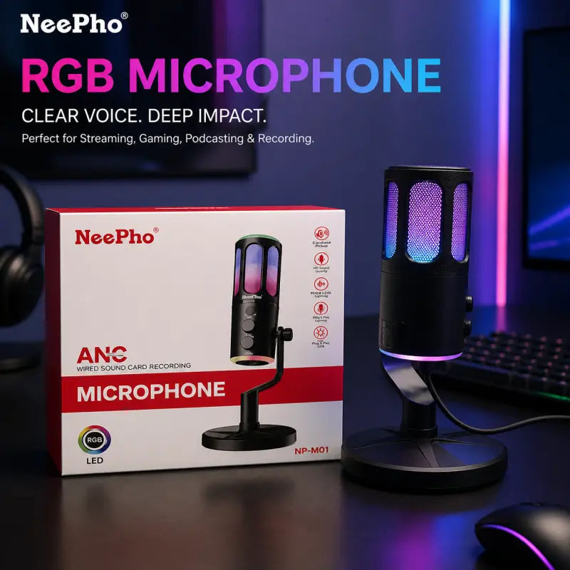NeePho NP-M01 Microphone – Professional Recording Mic for Podcast, Gaming & Streaming