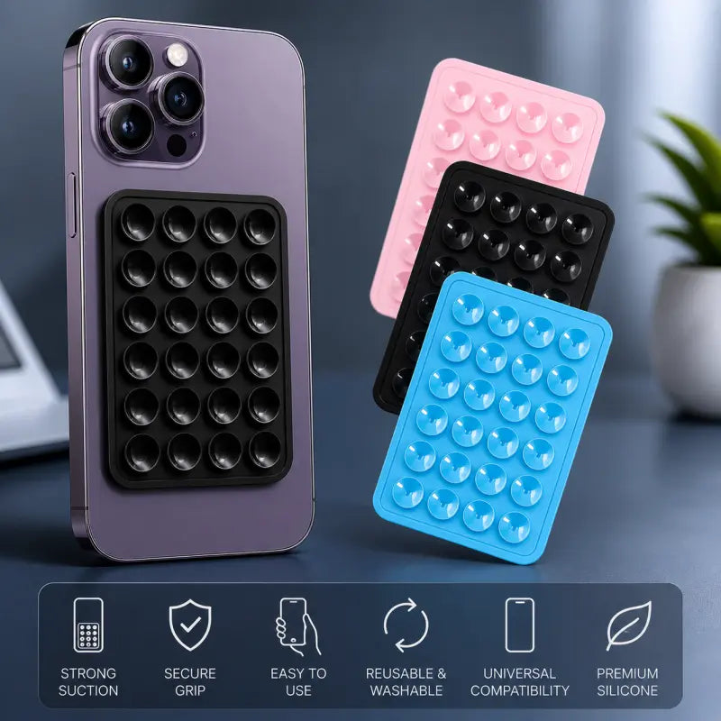 Silicone Mobile Suction Pads – Strong Adhesive Phone Grip Pads for Car, Wall & Desk Use