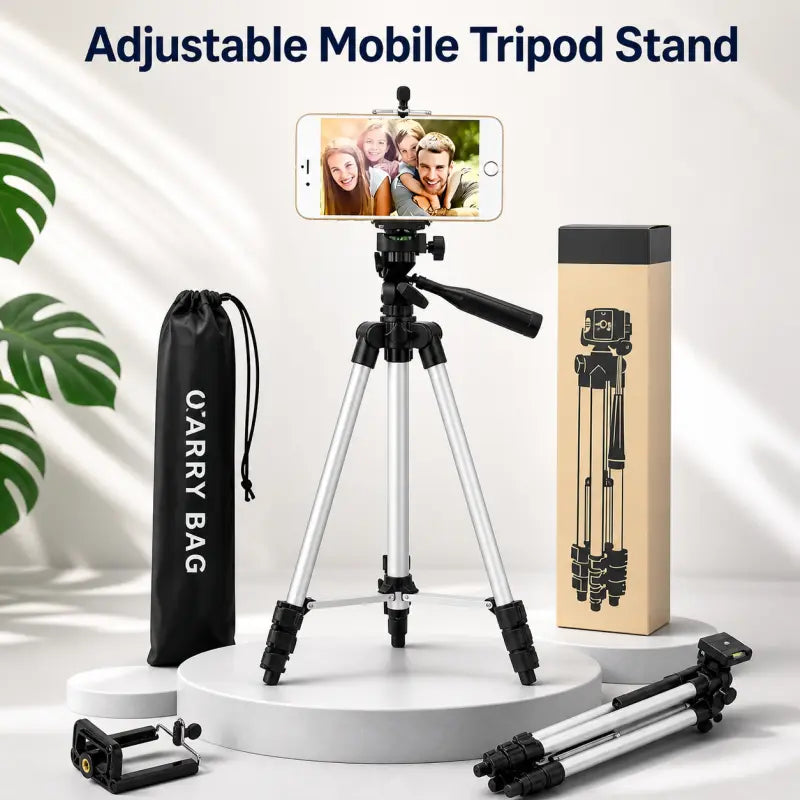 Tripod Stand – Adjustable Mobile & Camera Tripod for Vlogging, Photography & Video Recording