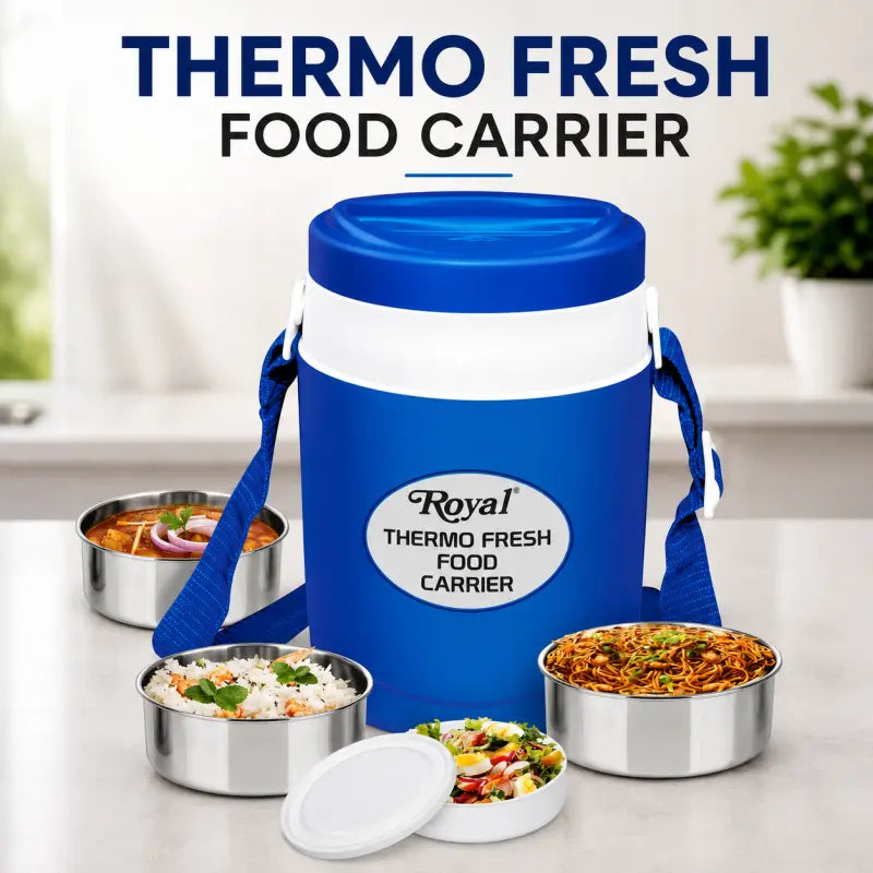 Royal Thermo Fresh Food Carrier Ultra 4 | Insulated Stainless Steel Lunch Box for Office, School & Travel