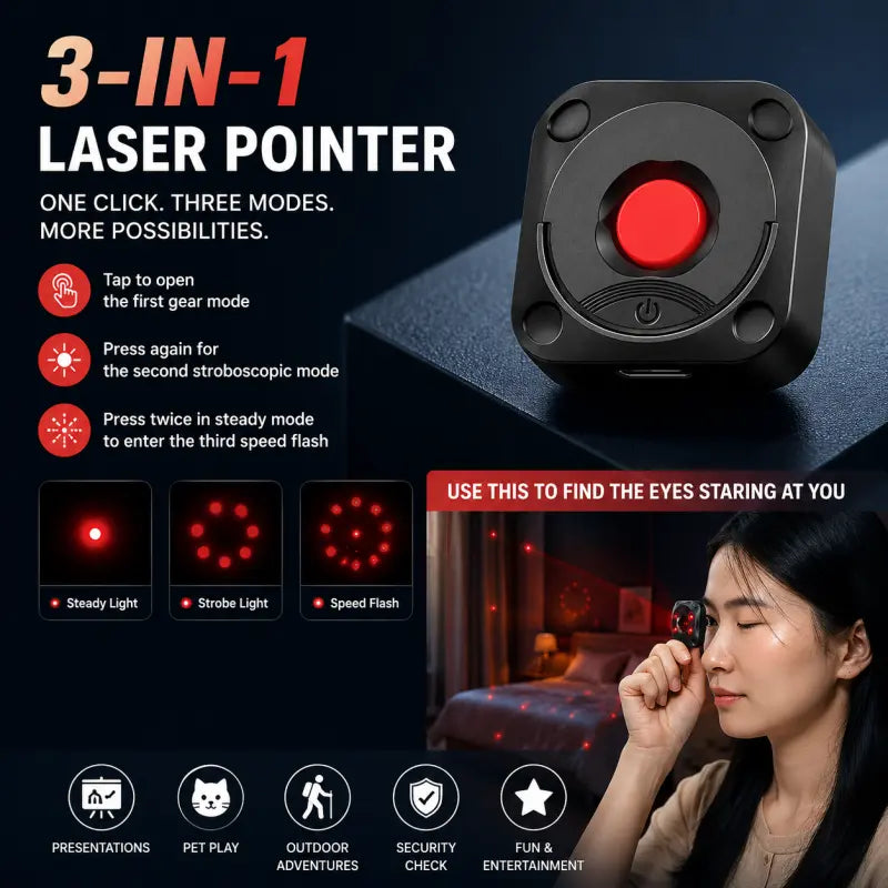 Mini Camera Detector – Portable Infrared Hidden Camera & Pinhole Lens Detector for Travel, Hotel & Privacy Protection