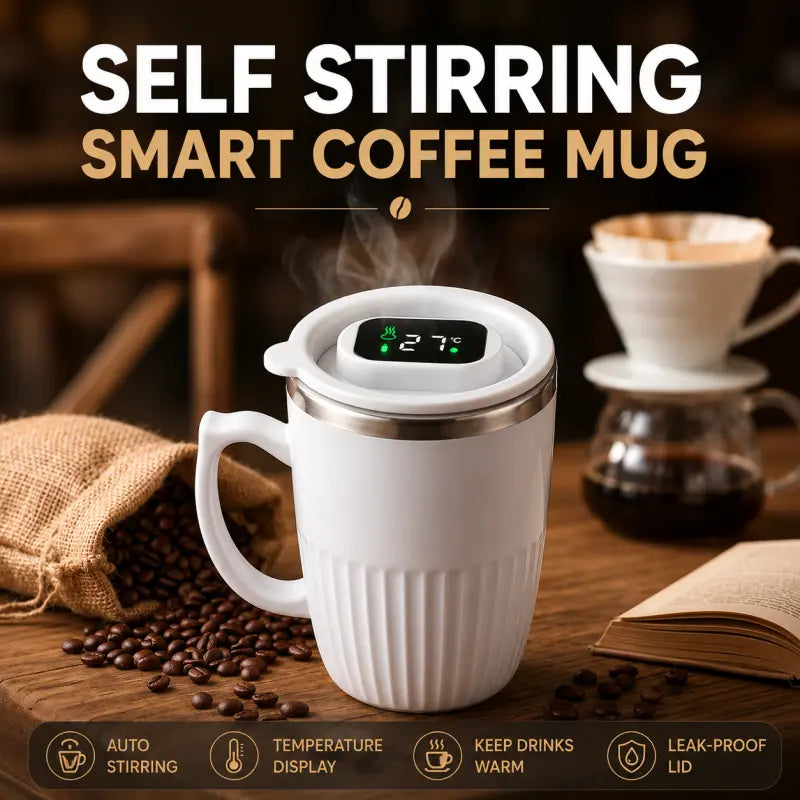 LED Temperature Hot & Cold Stainless Steel Coffee Mug – Smart Vacuum Travel Mug with Box Packing (Random Colors)