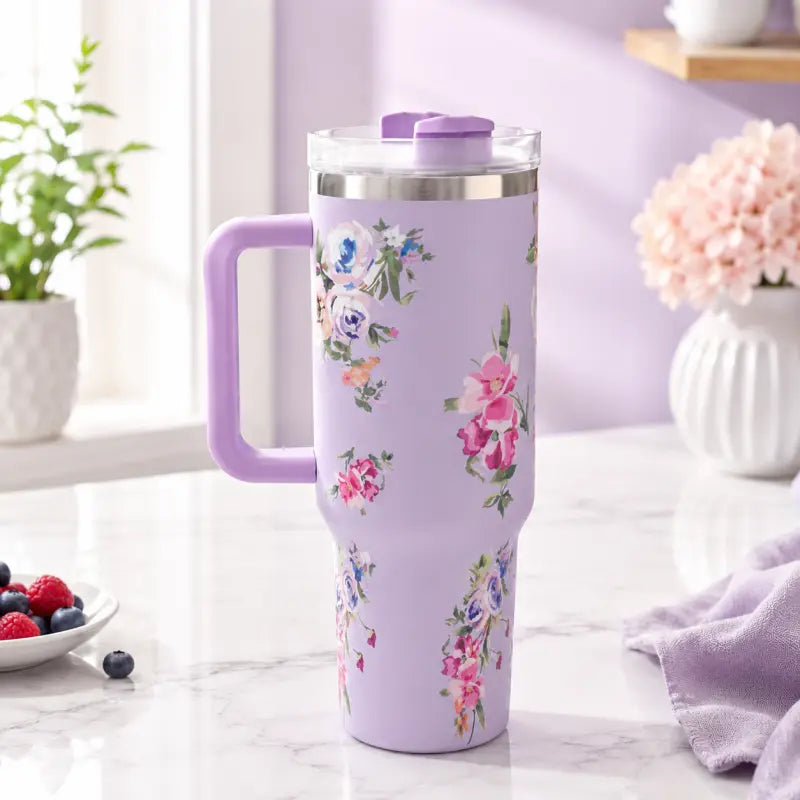 Flora Series Tumblers 1200ML – Large Capacity Leak Proof Travel Tumbler for Hot & Cold Drinks