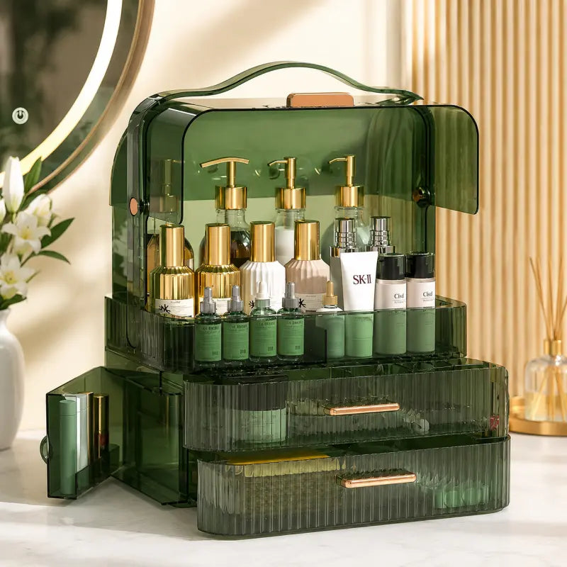 Transparent Cosmetic & Makeup Organizer – Clear Beauty Storage Box for Skincare, Makeup & Vanity Accessories