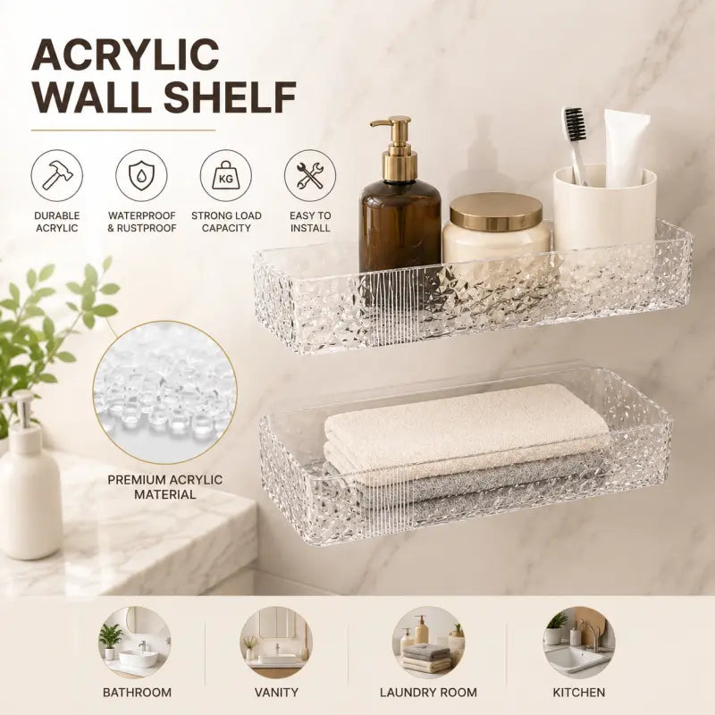 Wall Mount Bathroom Corner Shelf Rack – Shower Shampoo & Cosmetic Organizer with Drain Basket Storage