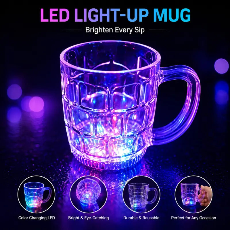 Rainbow LED Cup Round Shape – Color Changing Glow Drinking Cup for Parties, Kids & Night Events
