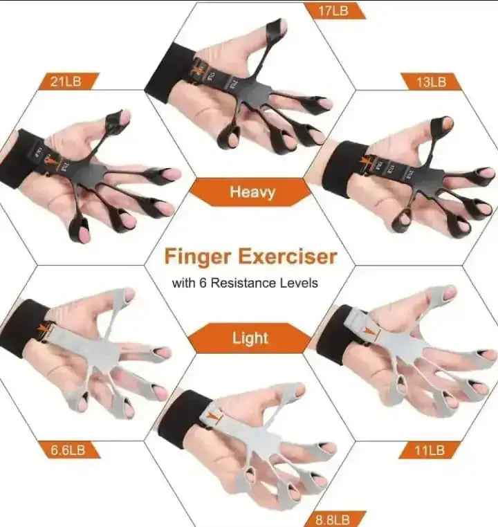 1pcs 21 LBS Finger Strengthener Finger Gripper 6 Resistant Level Finger Exerciser